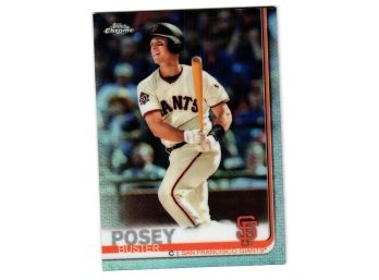 2019 Topps Chrome Refractor Buster Posey Baseball Card SF Giants