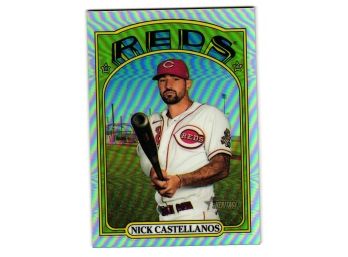 2021 Topps Heritage Nick Castellanos Chrome Refractor #'d /572 Cincinatti Reds