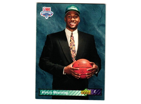 1992 Upper Deck NBA Draft Alonzo Mourning Rookie Basketball Card Charlotte Hornets RC