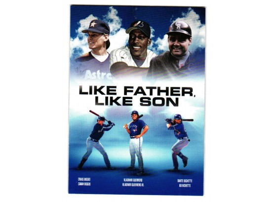 2021 Topps Archives Like Father, Like Son Biggio Guererro Bichette Movie Poster Baseball Card Blue Jays