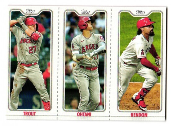 2022 Topps Opening Day Shohei Ohtani Mike Trout Anthony Rendon Triple Play Insert Baseball Card LA Angeles