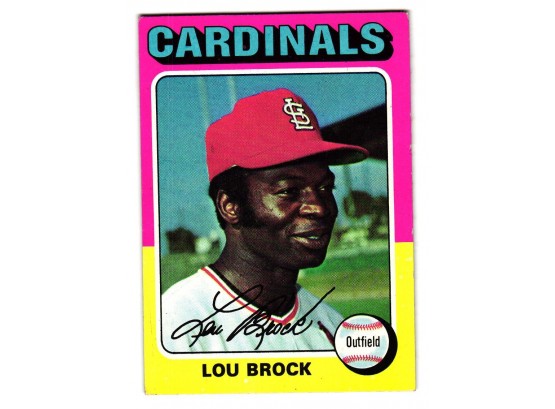 1975 Topps Lou Brock Baseball Card St. Louis Cardinals