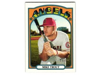 2021 Topps Heritage Mike Trout Baseball Card Los Angeles Angels