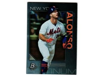 2020 Bowman Platinum Pete Alonso Baseball Card New York Mets