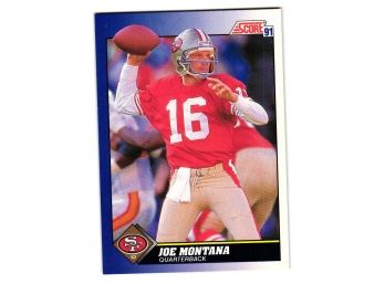 1991 Score Joe Montana Football Card San Francisco 49ers