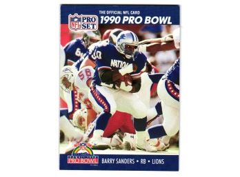 1990 Pro Set Barry Sanders Pro Bowl Football Card Detroit Lions
