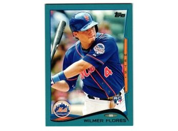 2014 Topps Wilmer Flores Rookie Baseball Card Wal Mart Blue Parallel New York Mets RC