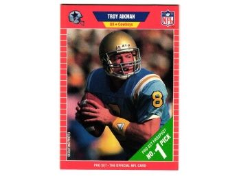1989 Pro Set Troy Aikman Rookie Football Card Dallas Cowboys RC