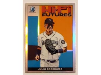 2022 Bowman Chrome Julio Rodriguez Hi-Fi Futures Insert Baseball Card Seattle Mariners