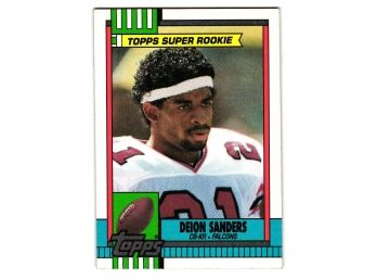 1990 Topps Deion Sanders Rookie Football Card Atlanta Falcons RC