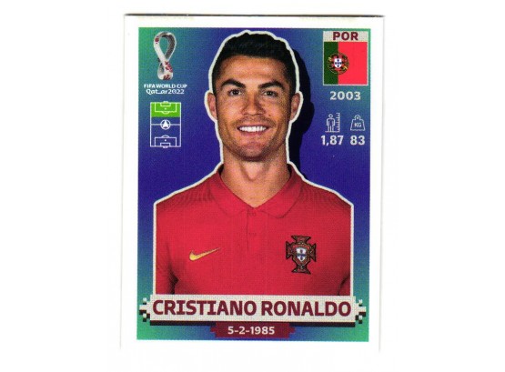 2022 Cristiano Ronaldo Panini FIFA World Cup Soccer Stickers Portugal