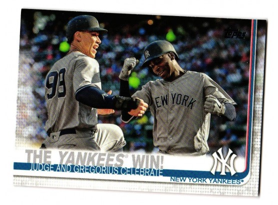 2019 Topps The Yankees Win Baseball Card Aaron Judge Didi Gregorius