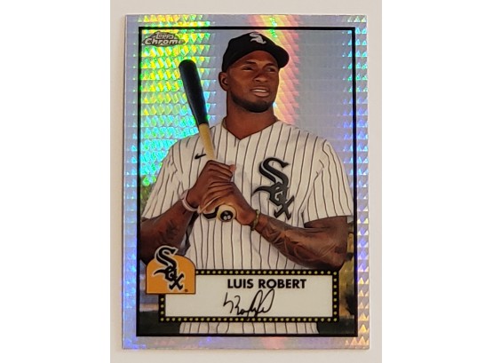 2021 Topps Chrome Platinum Anniversary Luis Robert Prism Refractor Baseball Card Chicago White Sox