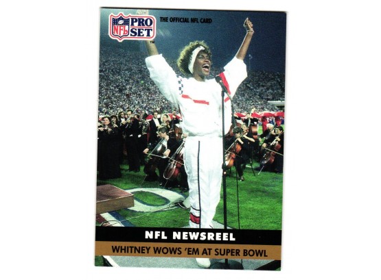 1991 NFL Pro Set Whitney Houston NFL Super Bowl National Anthem Football Card