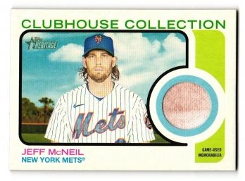 2022 Topps Heritage Jeff McNeil Clubhouse Collection Game Used Relic Baseball Card Ny Mets