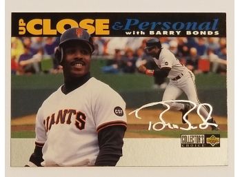1994 Upper Deck Collector's Choice Barry Bonds Up Close And Personal Baseball Card San Francisco Giants