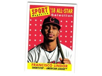 2019 Topps Archives Francisco Lindor 1958 Sports Magazine All Star Baseball Card Cleveland Indians