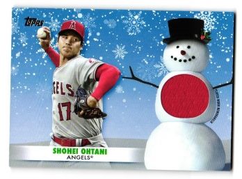 2021 Topps Holiday Shohei Ohtani Jersey Relic Patch Baseball Card Los Angeles Angels