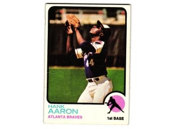 1973 Topps Hank Aaron Baseball Card Atlanta Braves