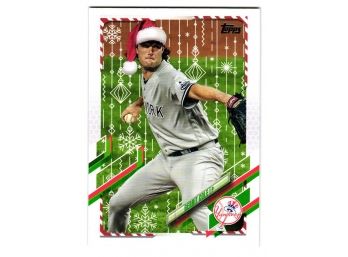2021 Topps Holiday Gerrit Cole Variation Short Print Baseball Card New York Yankees