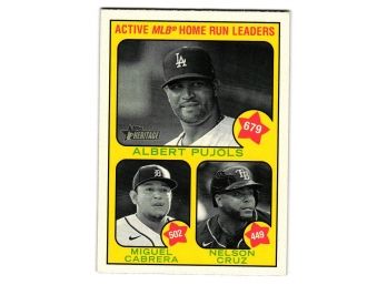 2022 Topps Heritage Active MLB Home Run Leaders Baseball Card Albert Pujols, Miguel Cabrera , Nelson Cruz