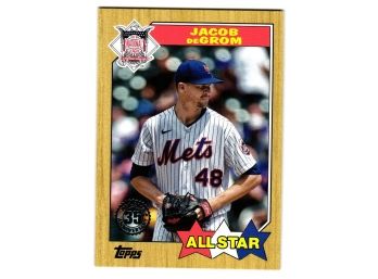 2022 Topps Jacob DeGrom 1987 Retro All Star Insert Baseball Card New York Mets