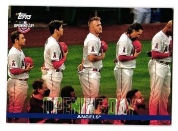 2022 Topps Opening Day Los Angeles Angels Team Baseball Card Trout Ohtani