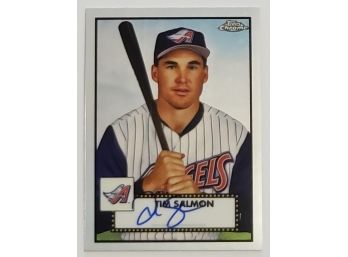 2021 Tim Salmon Autographed Topps Chrome Platinum Anniversary Baseball Card Angels