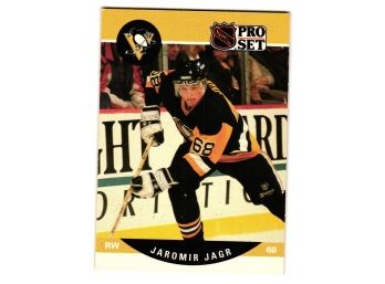 1990 - 91 Pro Set Jaromir Jagr Rookie Error (Stat Header Not Lined Up) Hockey Card Pittsburgh Penguins
