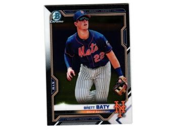 2021 Bowman Chrome Brett Baty Prospect Baseball Card NY Mets