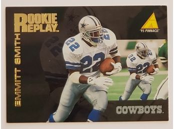 1995 Emmitt Smith Pinnacle Rookie Replay Football Card Dallas Cowboys