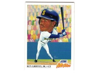 1991 Score Ken Griffey Jr. All-Star Big Head Art Baseball Card Seattle Mariners
