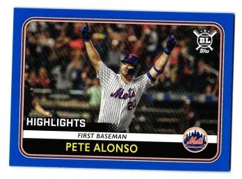 2020 Topps Big League Pete Alonso Highlights Blue Border Parallel Baseball Card New York Mets