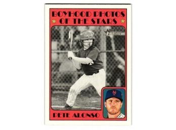 2021 Topps Heritage Pete Alonso Boyhood Photos Of The Stars Baseball Card New York Mets