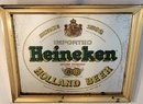 Vintage Heineken Brass Framed Mirror