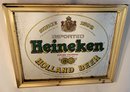 Vintage Heineken Brass Framed Mirror