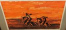 Stunning Warriors On Horseback Vintage Painting Signed And Dated Twice By Artist