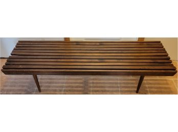 Vintage Walnut Slat Coffee Table/bench