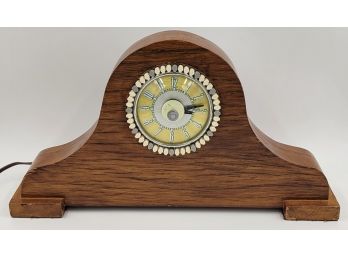 Vintage Mid Century Modern Solid Wood Mantel Clock (working Condition)