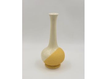 Vintage Royal Haeger Cream Vase With Gold Texture Design