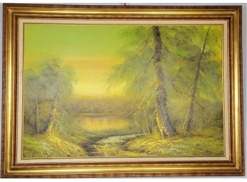 Vintage Oil Painting Signed Illegibly
