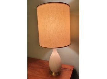 Vintage Cream Ribbed Ceramic Lamp