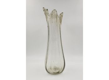 Vintage Hand Blown Stretched Bubble Glass Vase
