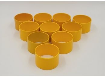 Set Of 10 Yellow Plastic Napkin Rings