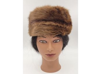 Vintage Vintage Gottfried Furs Bridgeport CT Mink Pillbox Hat (Thick And Warm)