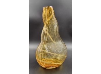 Free Form Blown Glass Amber Vase