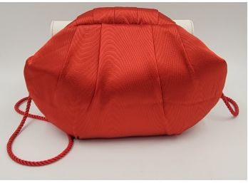 Vintage Whiting And Davis Red Satin Purse
