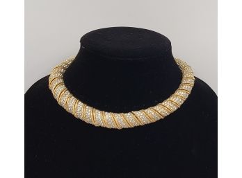 1980s Vintage Ciner Swarovski Crystal Encrusted Choker Necklace