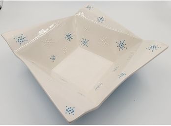 Signed Hand Made Snowflake Serving Bowl