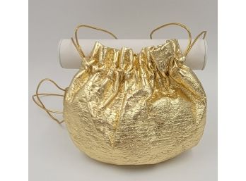Gold Drawstring Dress Bag